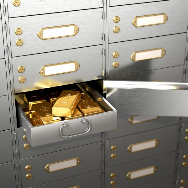 Open the safe with gold bars. 3d illustration Open the safe with gold bars. 3d illustration